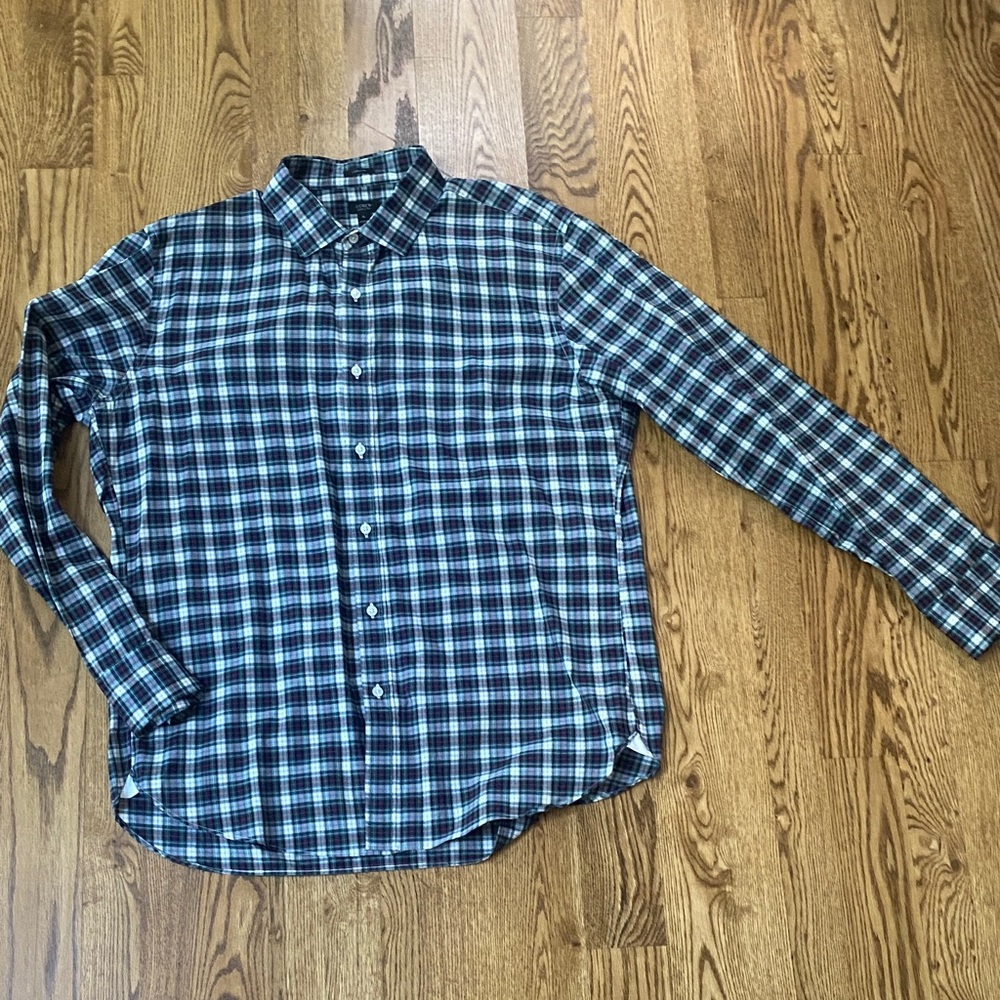J Crew slim fit Ludlow premium cotton button down plaid preppy 120’s 2 ply